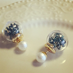 2way ドームキャッチコットン風パールピアス
