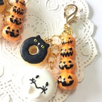 フェイクスイーツ*ハロウィン・ドーナツ・マカロン・オバケカボチャ・チャーム・ミニチュアスイーツ