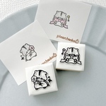【ハムスターはんこ】ジャンガリアンハムスター　花　リボン　手帳はんこ　ハムスター