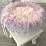 ブーケカフェマット❀.*lavenderpink💐犬用 直径54cm《着座35cm》【受注製作】