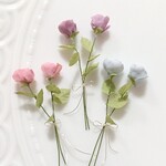 ﾐﾆ布花♡くすみカラーの薔薇 (ピンクorパープルorブルー)♡素材