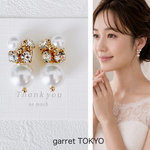 パールイヤリング　ぼんぼんイヤリング　ゴールド　ピアス　結婚式　ブライダルアクセサリー　ウェディング　パール　大粒　ビッグパール　ゴールド　花嫁　インスタ　シンプル　七五三　発表会　人気