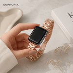 女性らしい 細め デザイン の 肌馴染みのいい セミマット ! Apple Watch チェーン 交換ベルト 38 40 41 42 44 45 49mm ピンクゴールド 20mm 22mm 幅