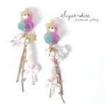 sugar candy bear 〜お菓子な夜  ✵ 流れ星タッセルと星のお花のスティックキャンディの耳飾り   ピアス / イヤリング    