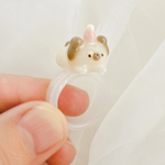 ・𝗻𝗲𝘄・ﾌﾞｨｰﾝわんこのリング 🐶︎︎︎︎☁選べるサイズ⋮受注制作／レジン・犬・アニマル・個性的