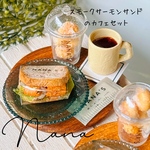 ミニチュアフード　スモークサーモンサンドのカフェセット