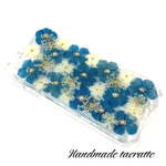 受注製作　ブルーの押し花のiPhone6.6S.7.8ケース 