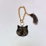 羊毛フェルト 猫バッグチャーム サビ猫