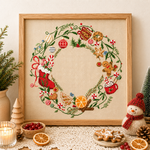  (刺繍キット販売)  甘い香りのクリスマスリース  クロスステッチ