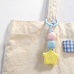 星 パステルカラー   石粉粘土のキーホルダー
