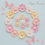 春色デイジーのお花シールセット(蝶々付き)