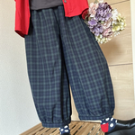 人気❤️☘️【ダボ可愛♡】ぽわんとパンツ🎈大人可愛い🩷グリーンチェック生地