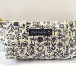 北欧風　花柄ラミネートペンケース　紺×白