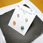 【時々出品】　片耳ピアス4種　天然石一粒ピアス/Gサージカルステンレス