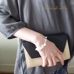 <9thAniv&限定数のみ>花びら　ケシパール　ホワイト　淡水パール　クレオ　ブレスレット