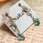 314≫ シーグラスのロングイヤリング/ピアス