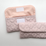 〖akacha様オーダー品〗ハート キルティング ⋈ カトラリーケース 2個  𓂃𓈒𓏸  スモーク ピンク 
