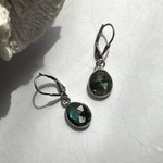 silver925製/天然石ラブラドライト一粒ピアス