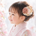 ふんわり可愛い七五三髪飾り❁クラウドピンク❁　受注制作　ヘアクリップ　髪飾り　七五三　タッセル　ヘアピン　バックチャーム　お揃いコーデ