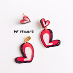2way  W Heartピアスandピアスキャッチ