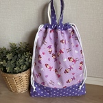 【K様オーダー品】体操着袋＊白鳥とバレリーナ ラベンダー