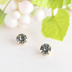 まるでピアス＊ひと粒のマグネットピアス＊ブラックダイヤモンド＊ゴールド