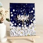 「星夜の彼岸花」18×14㎝　テクスチャーアート　彼岸花のインテリア
