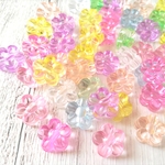 ビーズ 50個(9色) フラワー 花 ミックス アクリル