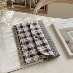 A6バインダー　ポケットリフィル　バインダーポーチ　黒チェック　　韓国　バインダー貯金　家計管理　セービングチャレンジ