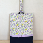 ＊受注製作＊　花柄×ネイビー♡リボンシューズバック《入園・入学》