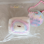 LuLulila ハンドメイドスクイーズ　おもちハムスター（ピンク×ブルー）