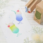 夏のクリームソーダのはんこ