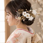 華やかブルーグリーンの髪飾り