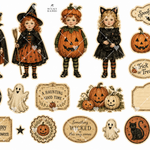 5267ハロウィンキッズA4ステッカーシート