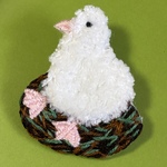 刺繍ブローチ　アホウドリ(雛)