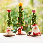 超早割クリスマス　３点セット★羊毛フェルトの森のクリスマス★クリスマスツリーとサンタクロースとスノーマン