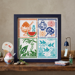 (刺繍キット販売)  なついろ四景  クロスステッチ