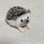 羊毛フェルト　ハリネズミ中　顔薄茶　ハンドメイド