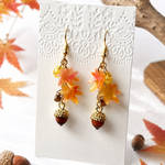 《紅葉》　こっくり秋ピアス　イヤリングヾ(๑╹◡╹)ﾉ"