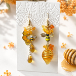 とろ〜りハチミツ🍯♡再販2♡🍯honey beeアシンメトリーピアス　イヤリング🐝　⭐︎⭐︎アレルギー反応致します⭐︎⭐︎