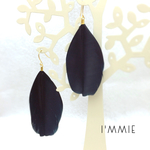 再…販♡プチプラ♡ブラック×フェザーピアス