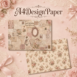 【D-38】Antique Rose Memories｜薔薇と少女のヴィンテージコラージュ デザインペーパー｜A4両面印刷 90kg上質紙×10枚入│エフェメラ ジャンクジャーナル