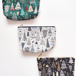 送料無料《フランス生地》Xmasポーチ（マチ付Lサイズ）