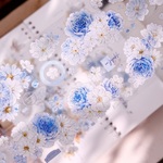 小白家文创 浅蓝花迹 亮面PET 5.5cm*125cm ダイカット No.307 切り込みが入っていますので使いやすいです。