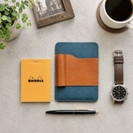 ◆使う楽しみを毎日に♪ロディアメモ帳ケース3点セット◆　RHODIA No.11 +ボールペン付　メモ帳　メモケース　ロディアケース　メモカバー　本革　本皮　革小物　ギフト　プレゼント　バイカラー