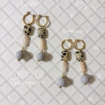 🐄 DALMATIAN × GRAY 🐘ダルメシアン柄のビーズを主役にした、遊び心たっぷりのピアス。