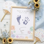 【夏限定♡花火】一歳　１歳　２歳　バースデーポスター　手形足形アート　誕生日ポスター　ベビーポスター【2枚セット】