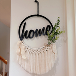HOME｜3Dプリント文字×マクラメ｜Boho Wall Hanging
