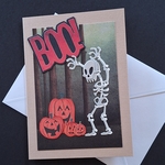 『「BOO!」と叫ぶガイコツ＆かぼちゃ』ハロウィン