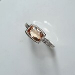 インペリアルトパーズ　1.8ct　クッションカット　ミル打ち留め　シルバーSV925リング